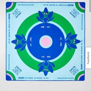 Oh My Mahjong Preppy Soiree Mat 33x 33 neoprene with stitched border used once